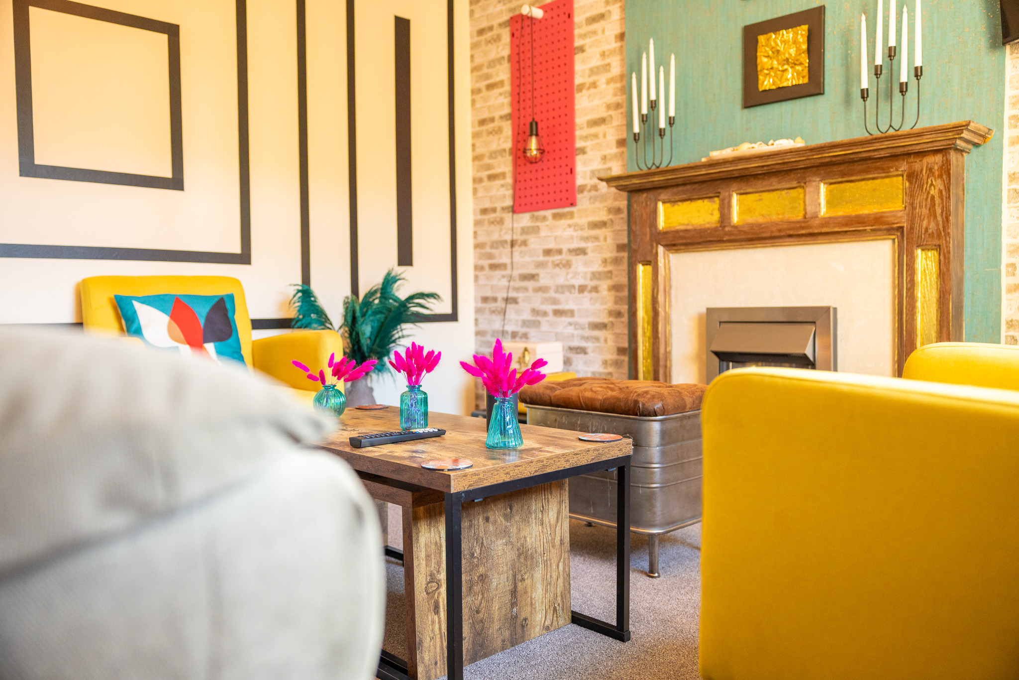 Private garden with pergola seating area