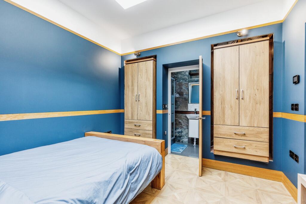 Flat blue bedroom skylight