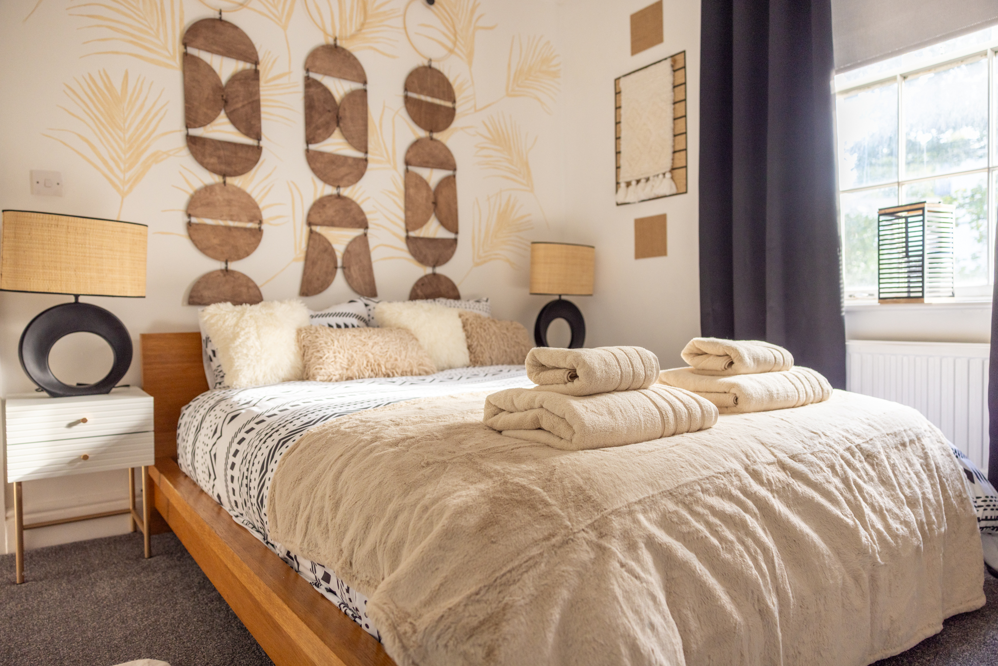 Bedroom with art installation